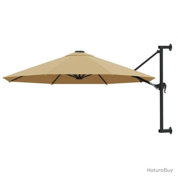 Parasol mural avec mt mtallique 300 cm Taupe alsavelo