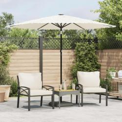 Parasol de jardin avec mât en acier blanc 268x268x226 cm alsavelo