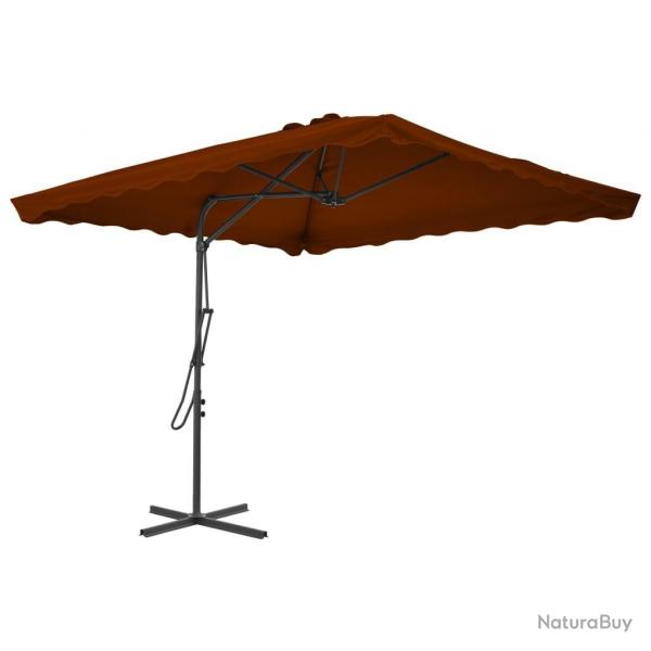 Parasol de jardin avec mt en acier terre cuite 250x250x230 cm alsavelo