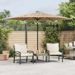 Parasol de jardin avec mât en acier marron 288x288x225 cm alsavelo