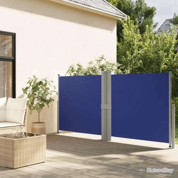 Auvent latral rtractable Bleu 140x1200 cm alsavelo