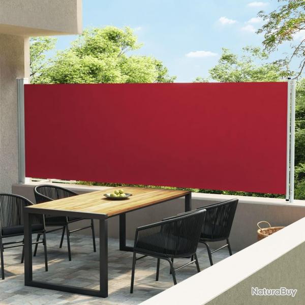 Auvent latral rtractable de patio 160x600 cm Rouge alsavelo