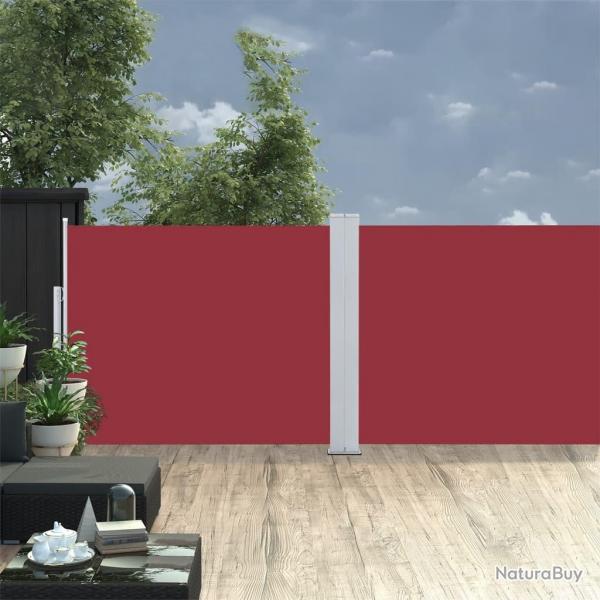 Auvent latral rtractable Rouge 140 x 1000 cm alsavelo