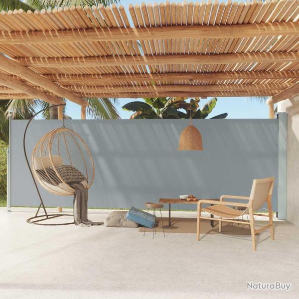 Auvent latral rtractable de patio 180x600 cm Gris alsavelo