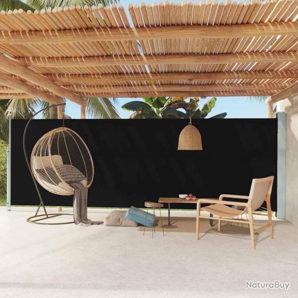 Auvent latral rtractable de patio 180x600 cm Noir alsavelo