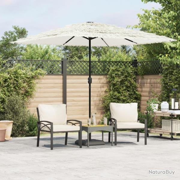 Parasol de jardin avec mt en acier blanc 248x248x248 cm alsavelo