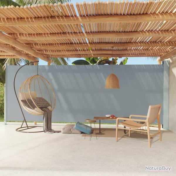 Auvent latral rtractable de patio 200x600 cm Gris alsavelo