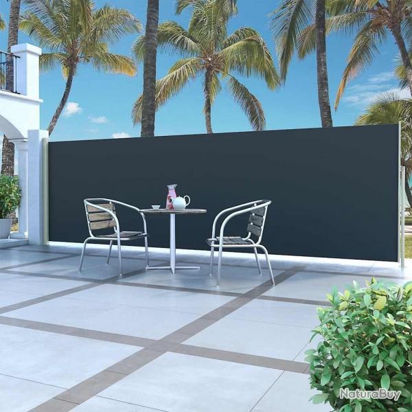 Auvent latral rtractable 160 x 500 cm Noir alsavelo