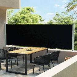 Auvent latéral rétractable de patio 140x600 cm Noir alsavelo
