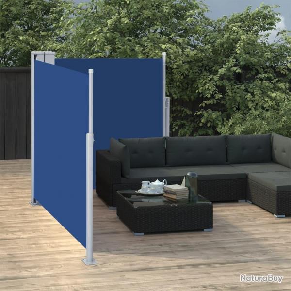 Auvent latral rtractable Bleu 100 x 600 cm alsavelo