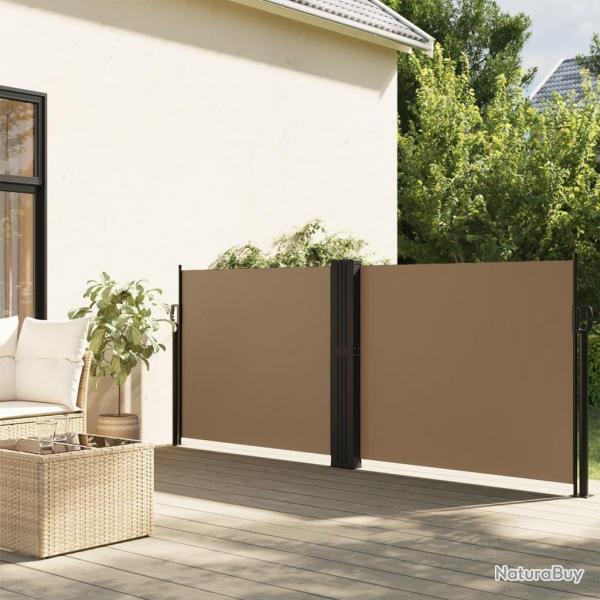 Auvent latral rtractable taupe 120x600 cm alsavelo