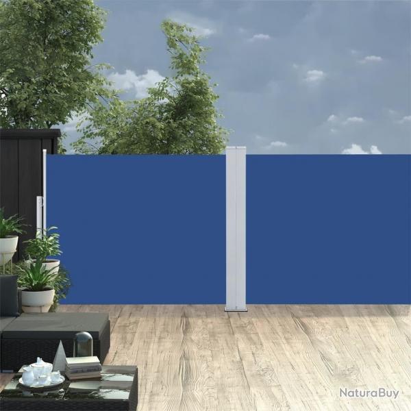 Auvent latral rtractable Bleu 140 x 1000 cm alsavelo