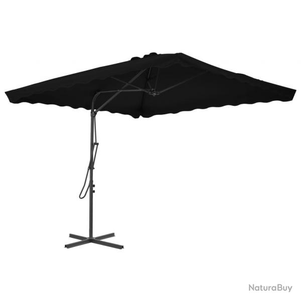 Parasol de jardin avec mt en acier noir 250x250x230 cm alsavelo
