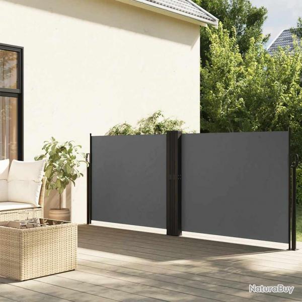 Auvent latral rtractable anthracite 100x600 cm alsavelo