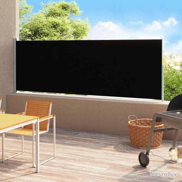 Auvent latral rtractable de patio 220x500 cm Noir alsavelo