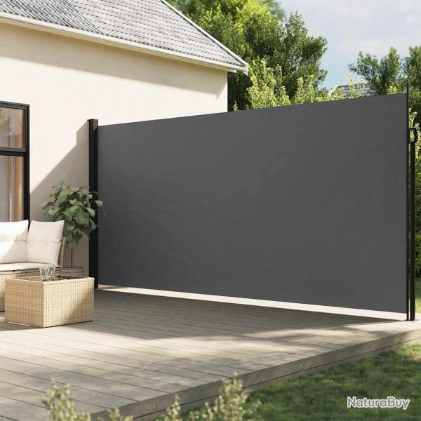 Auvent latral rtractable anthracite 200x600 cm alsavelo