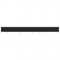 Paravent 9 panneaux Tissu 1200 x 160 cm Noir alsavelo