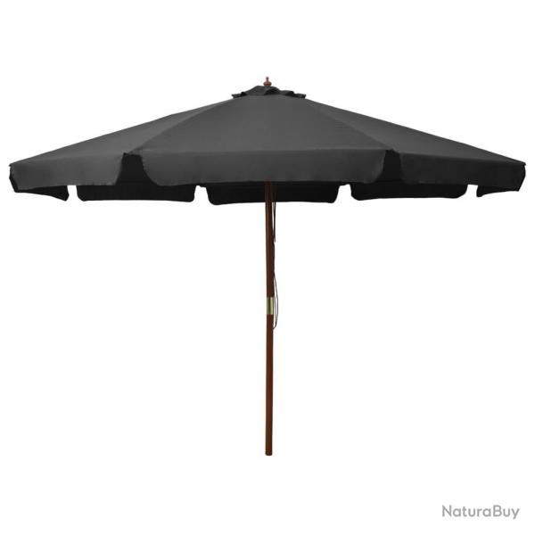 Parasol d'extrieur avec mt en bois 330 cm Anthracite alsavelo