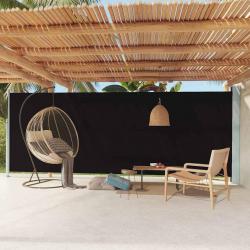 Auvent latéral rétractable de patio 200x600 cm Noir alsavelo