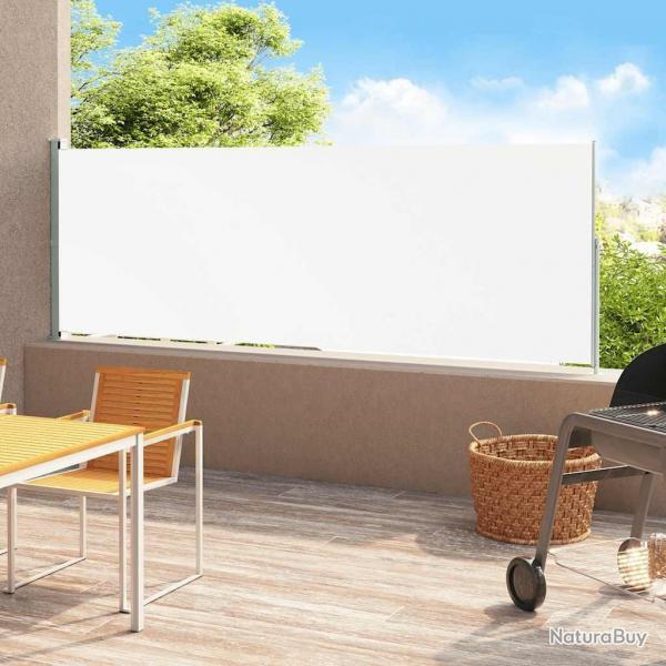 Auvent latral rtractable de patio 220x500 cm Crme alsavelo