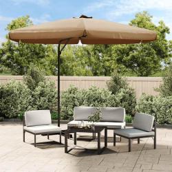 Parasol de jardin avec mât en acier 300 cm Taupe alsavelo