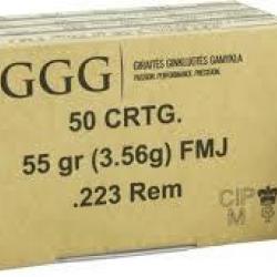 Munitions GGG 223 Rem FMJ 55 grains