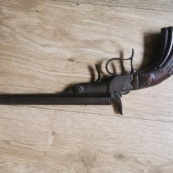 Beau pistolet de salon années 1880 à 1900 calibre 6mm ou 22 bosquette.