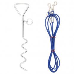 Câble d'attache pour chien avec piquet de sol 5 m alsavelo