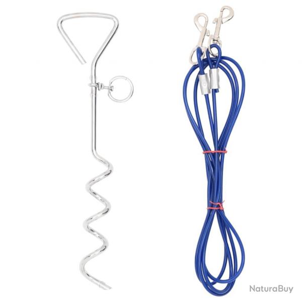 Cble d'attache pour chien avec piquet de sol 5 m alsavelo