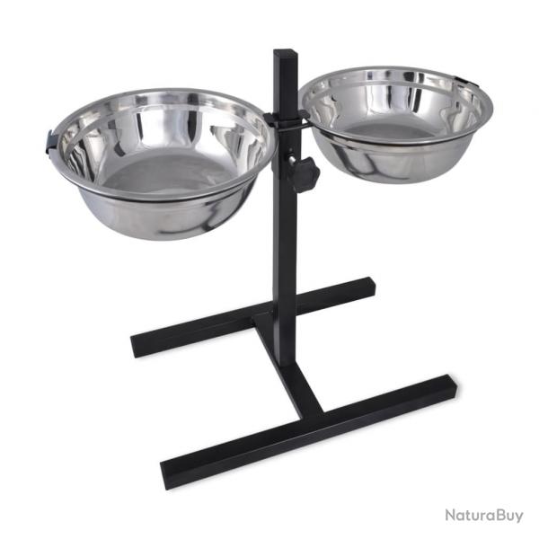 Support rglable avec 2 bols de 41 L pour chien alsavelo