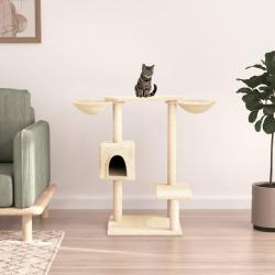 Arbre à chat avec griffoirs crème 82 cm alsavelo