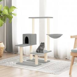 Arbre à chat avec griffoirs en sisal Gris clair 94,5 cm alsavelo