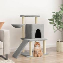 Arbre à chat avec griffoirs en sisal Gris clair 96,5 cm alsavelo