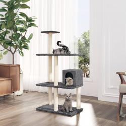Arbre à chat avec griffoirs en sisal Gris foncé 119 cm alsavelo