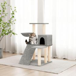 Arbre à chat avec griffoirs en sisal Gris clair 82 cm alsavelo