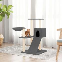 Arbre à chat avec griffoirs en sisal Gris foncé 82 cm alsavelo