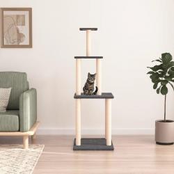 Arbre à chat avec griffoirs en sisal gris foncé 149 cm alsavelo