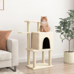 Arbre à chat avec griffoirs en sisal crème 97 cm alsavelo