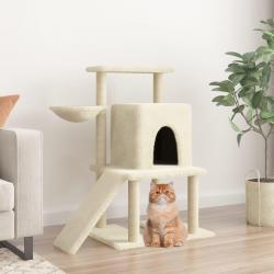 Arbre à chat avec griffoirs en sisal Crème 96,5 cm alsavelo