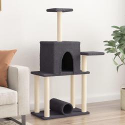 Arbre à chat avec griffoirs en sisal gris foncé 122 cm alsavelo