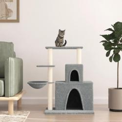 Arbre à chat avec griffoirs en sisal Gris clair 83 cm alsavelo