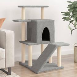 Arbre à chat avec griffoirs en sisal gris clair 97 cm alsavelo