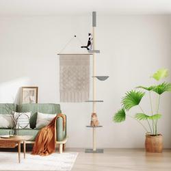 Arbre à chat du sol au plafond Gris clair 263,5-289,5 cm alsavelo