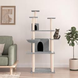 Arbre à chat avec griffoirs en sisal Gris clair 166 cm alsavelo