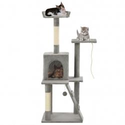 Arbre à chat avec griffoirs en sisal 120 cm Gris alsavelo