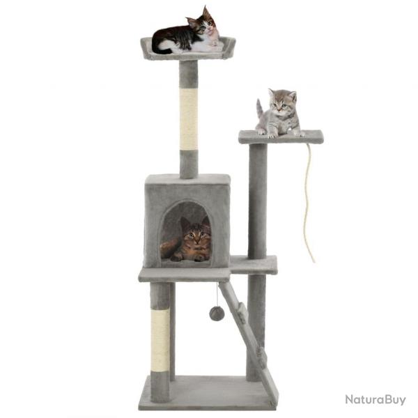 Arbre  chat avec griffoirs en sisal 120 cm Gris alsavelo