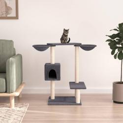 Arbre à chat avec griffoirs gris foncé 82 cm alsavelo