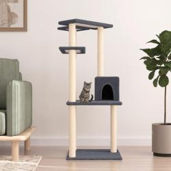 Arbre à chat avec griffoirs en sisal gris foncé 123 cm alsavelo