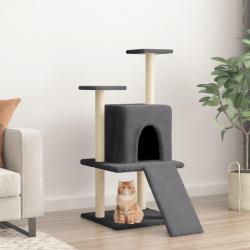 Arbre à chat avec griffoirs en sisal gris foncé 110 cm alsavelo