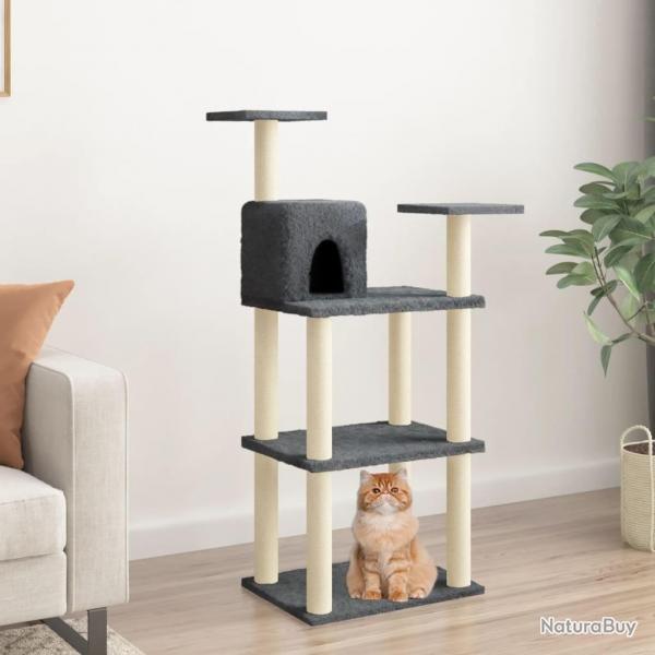 Arbre  chat avec griffoirs en sisal gris fonc 118,5 cm alsavelo